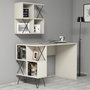 Hanah Home Extra 2 - Mesa de estudio con estantería de pared, Crema y Negro